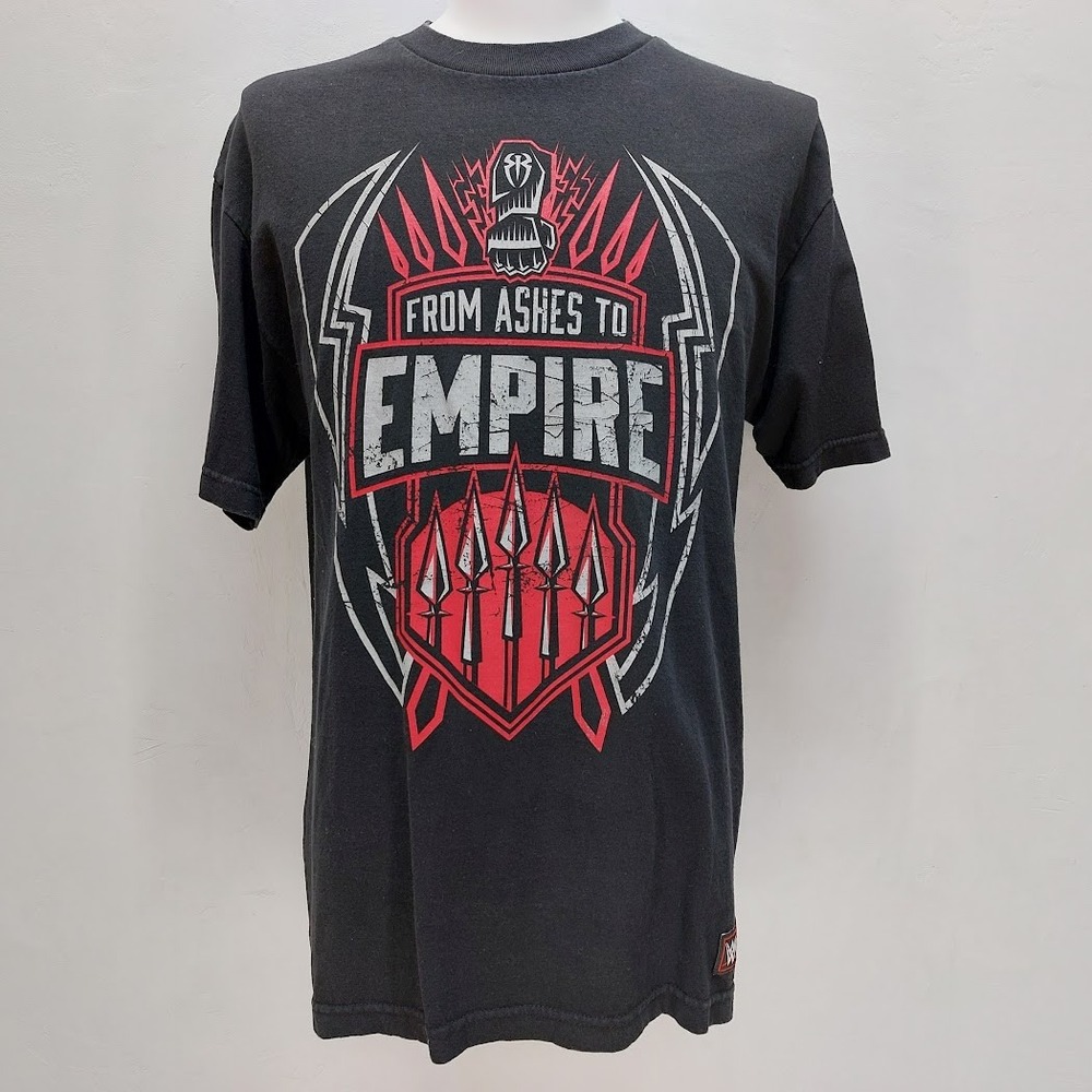 WWE Roman Reigns T-Shirt Men's L Black From Ashes To Empire Graphic Tee